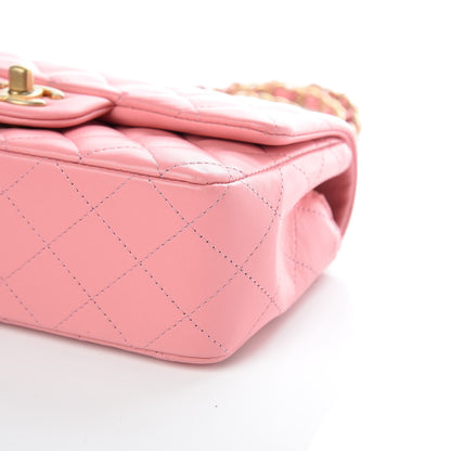 Chanel Lambskin Quilted Mini Rectangular Flap Pink 9 of 10