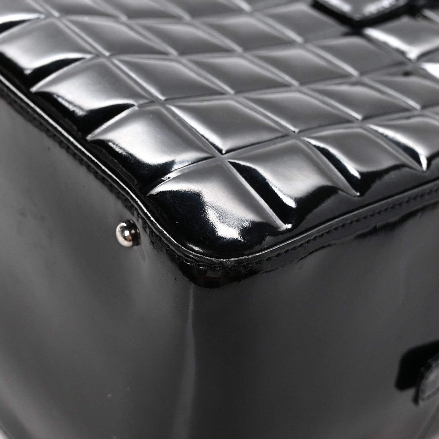 Chanel Patent Quilted Chocolate Bar Bowler Black 12 of 13