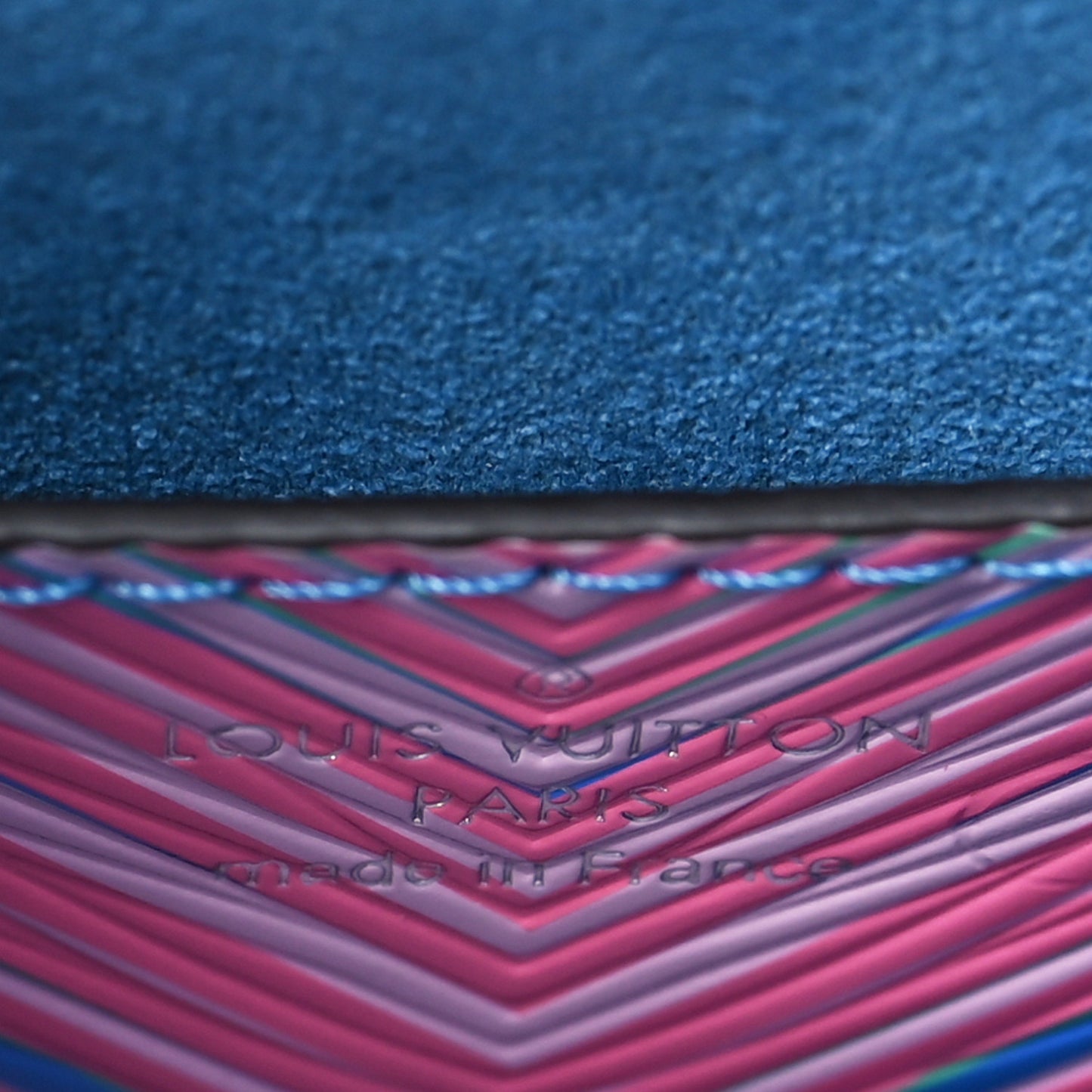 Epi Tropical Twist Shoulder Bag MM Blue Rose