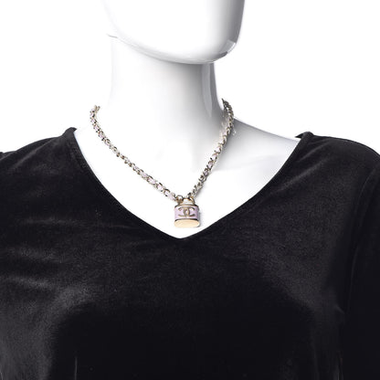 Chanel Metal Lambskin Lock Necklace Pink 2 of 5
