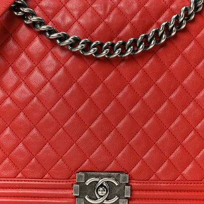 Chanel Calfskin Quilted Large Boy Flap Red 8 of 10