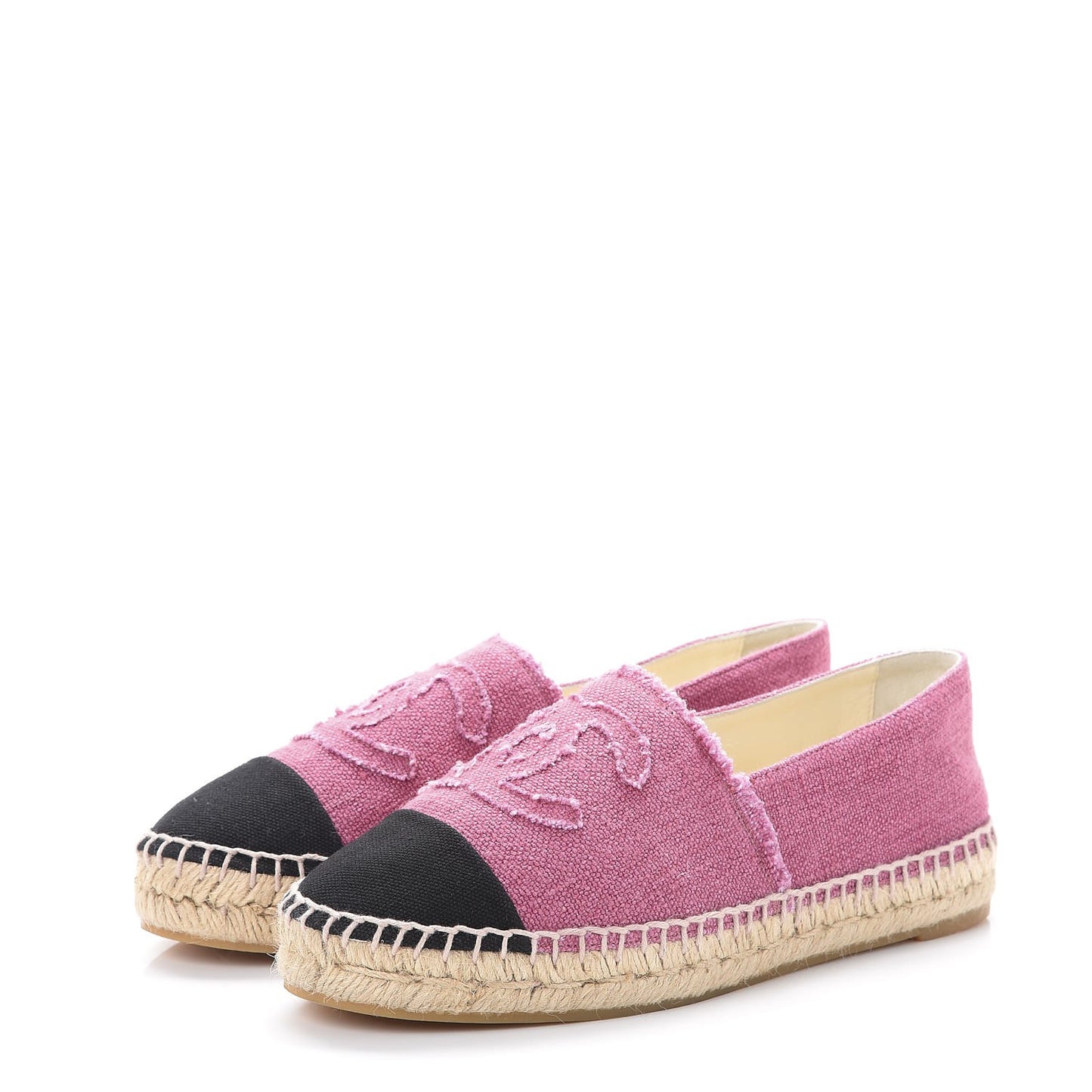 Linen CC Espadrilles 38 Pink Black