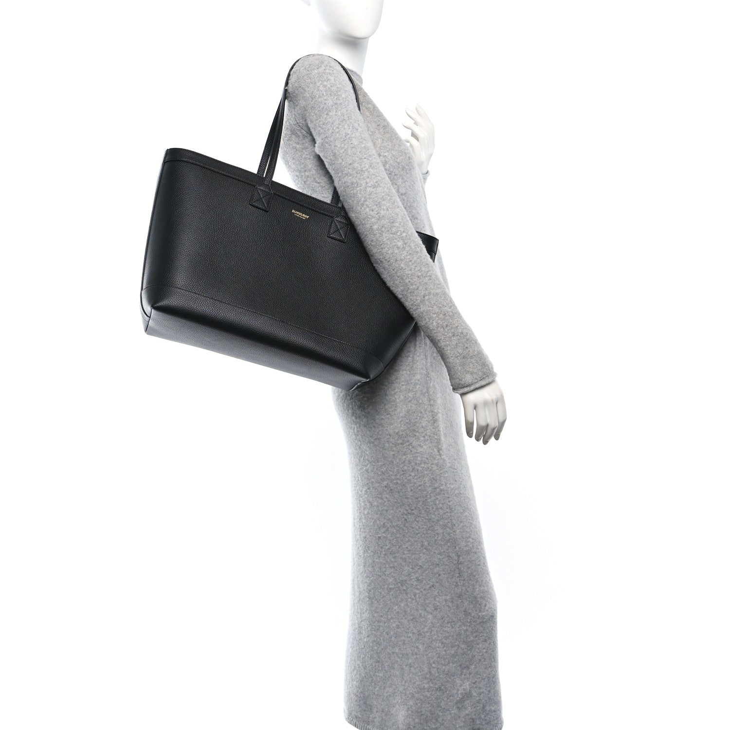 Burberry Grainy Calfskin Medium London Tote Bag Black 2 of 11