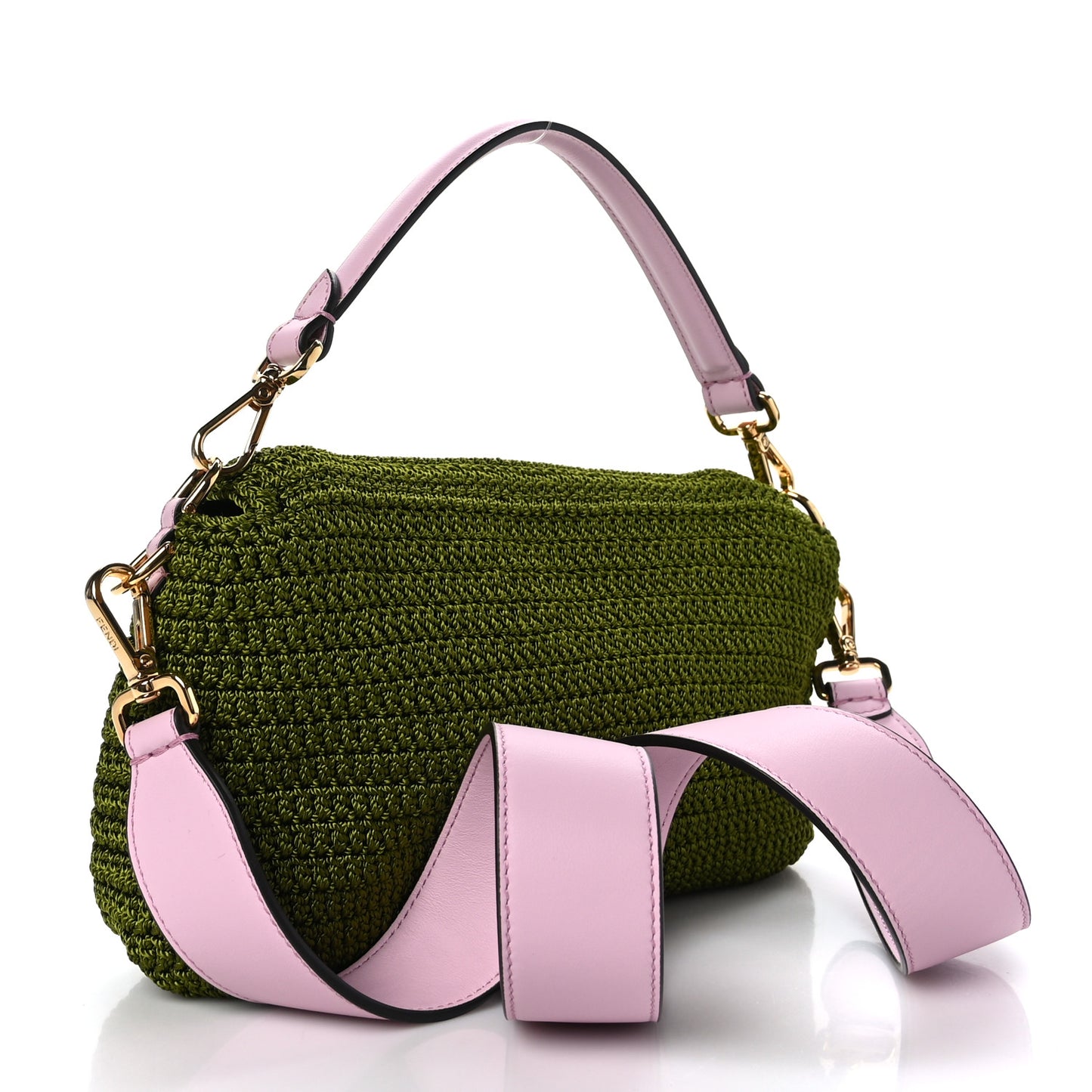 Fabric Crochet Vitello Grace Plexiglass Baguette Verde Lavanda