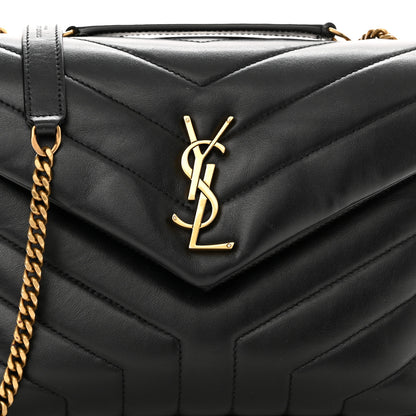 Saint Laurent Calfskin Y Quilted Monogram Small Loulou Chain Satchel Black 12 of 14