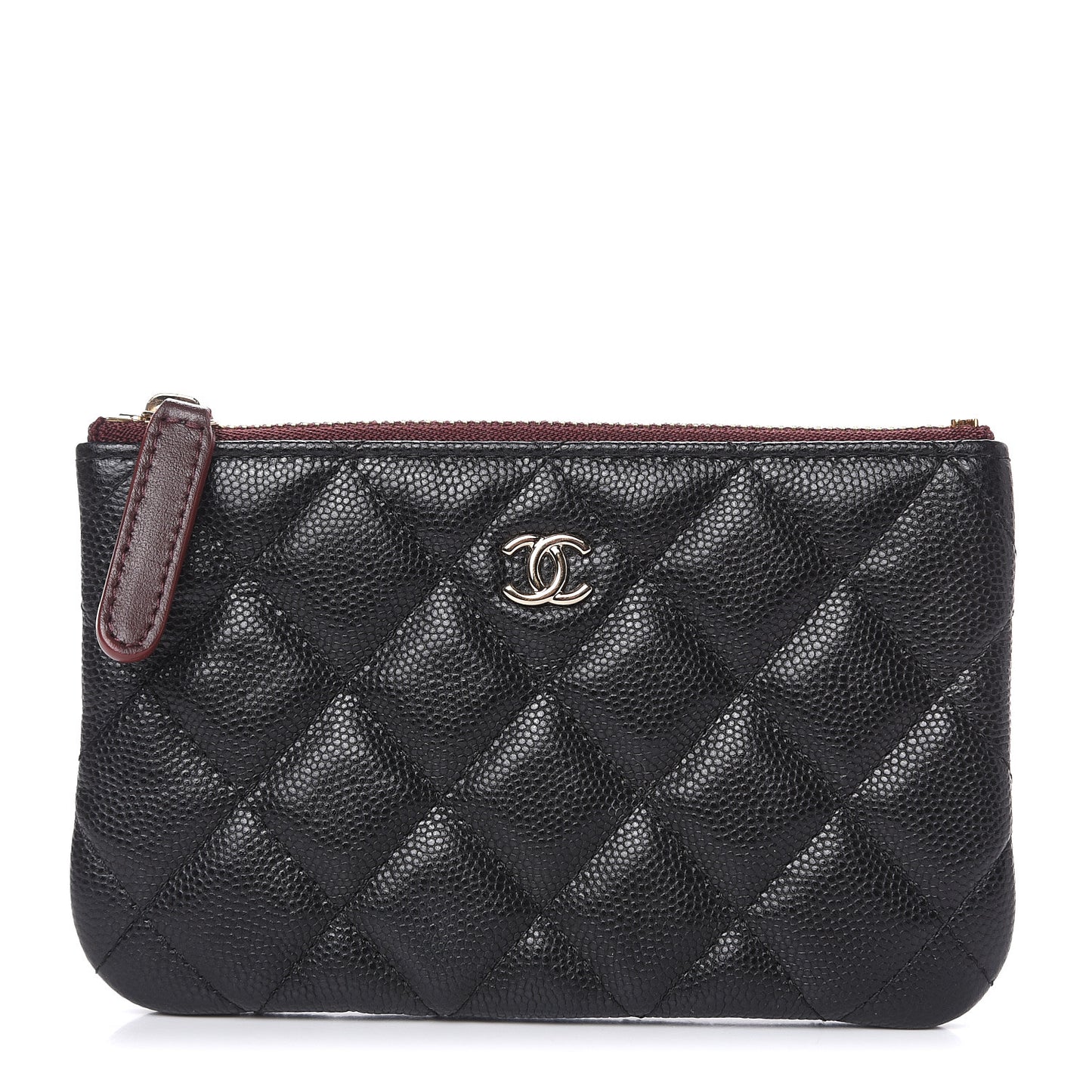 Caviar Quilted Small Cosmetic Case Black