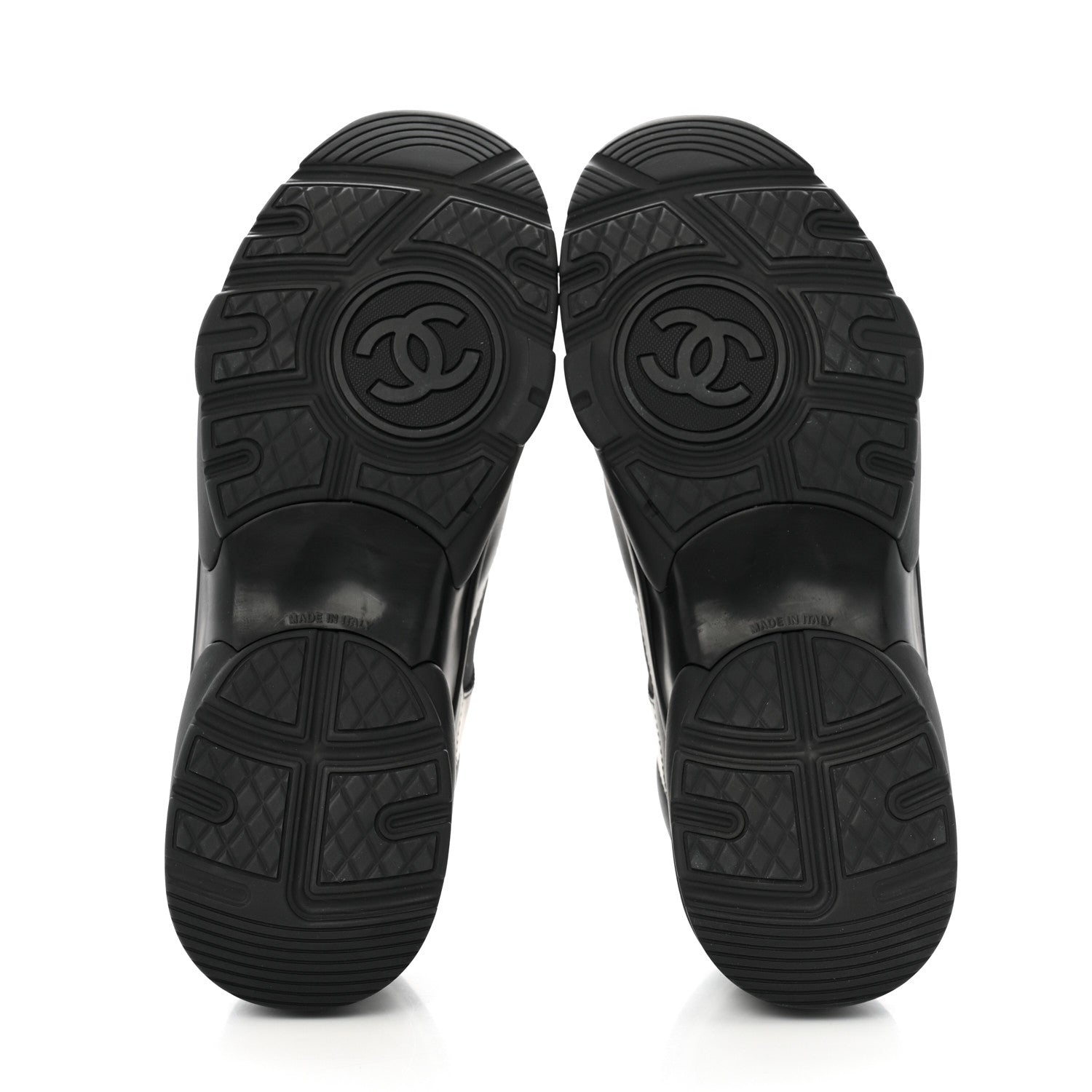 Chanel Lambskin Fabric CC Uniform Mens Sneakers 40 Black 7 of 10