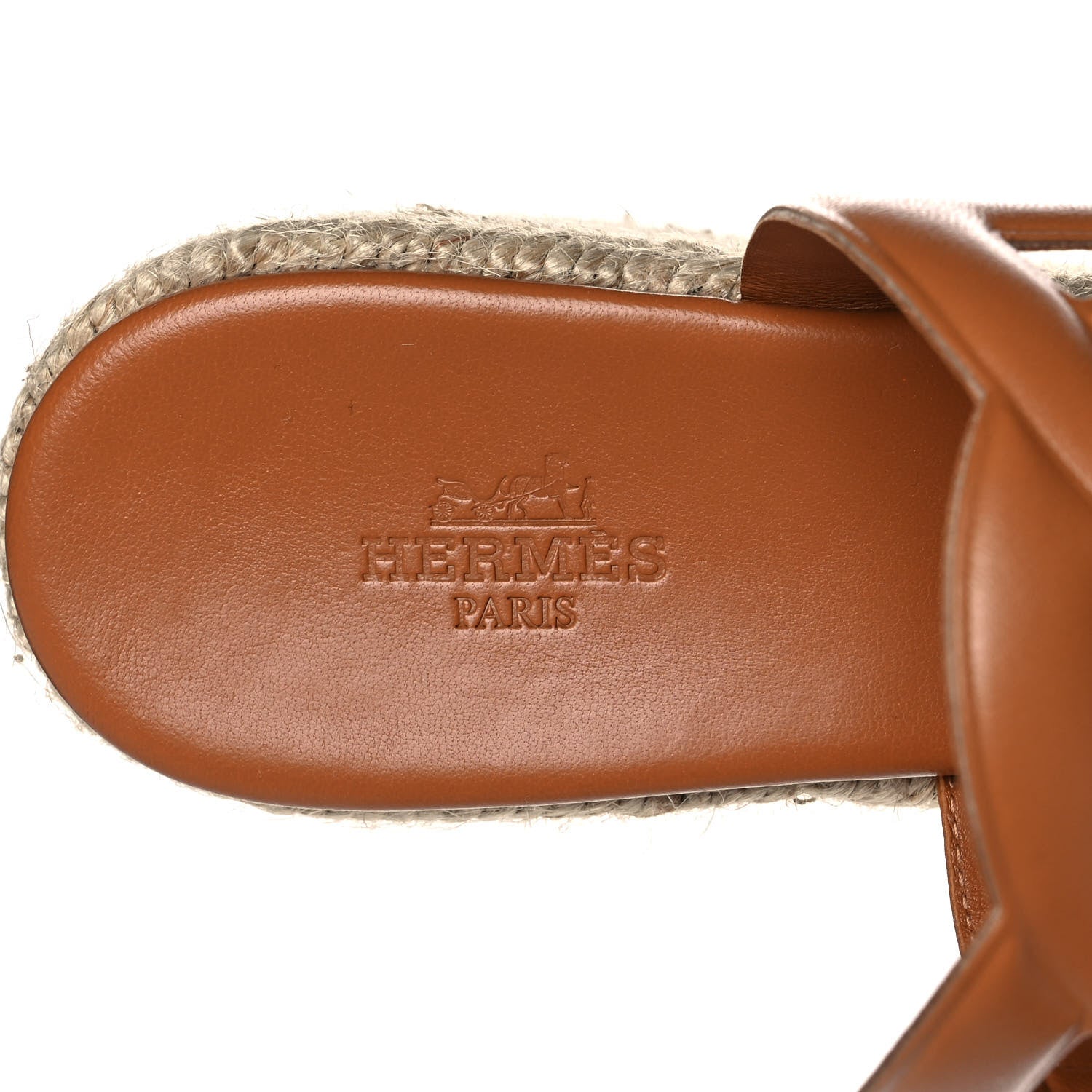 Hermes Nappa Ithea Espadrille Wedge Sandals 38 Naturel 7 of 11