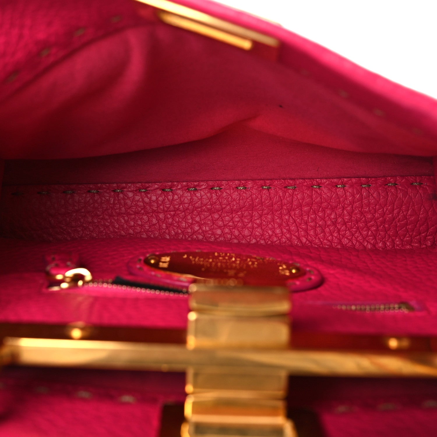 Fendi Cuoio Romano Selleria Mini Peekaboo Iconic Satchel Fuxia 5 of 9