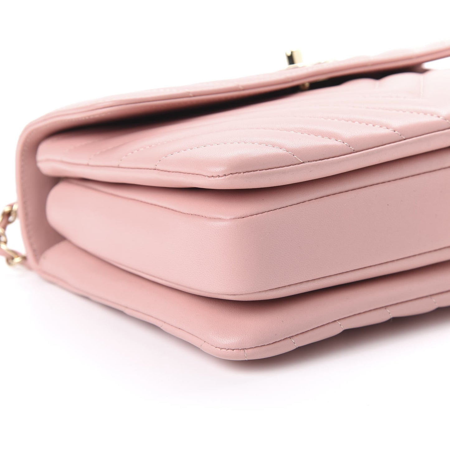 Lambskin Chevron Quilted Small Trendy CC Dual Handle Flap Bag Light Pink
