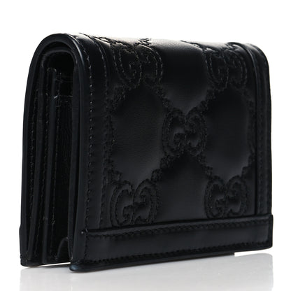 Gucci Calfskin GG Matelasse Card Case Wallet Black 3 of 12