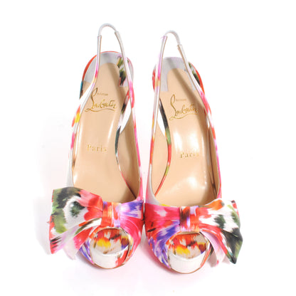 Christian Louboutin Satin Bouquet Vendome Sling 120 Pumps 39.5 Multicolor 2 of 7
