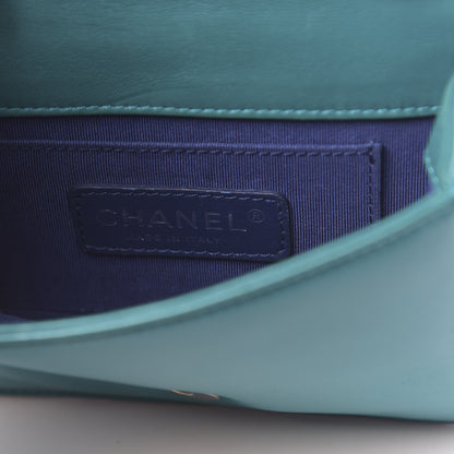 Chanel Plexiglass Patent Mini Boy Brick Flap Turquoise Navy 6 of 11