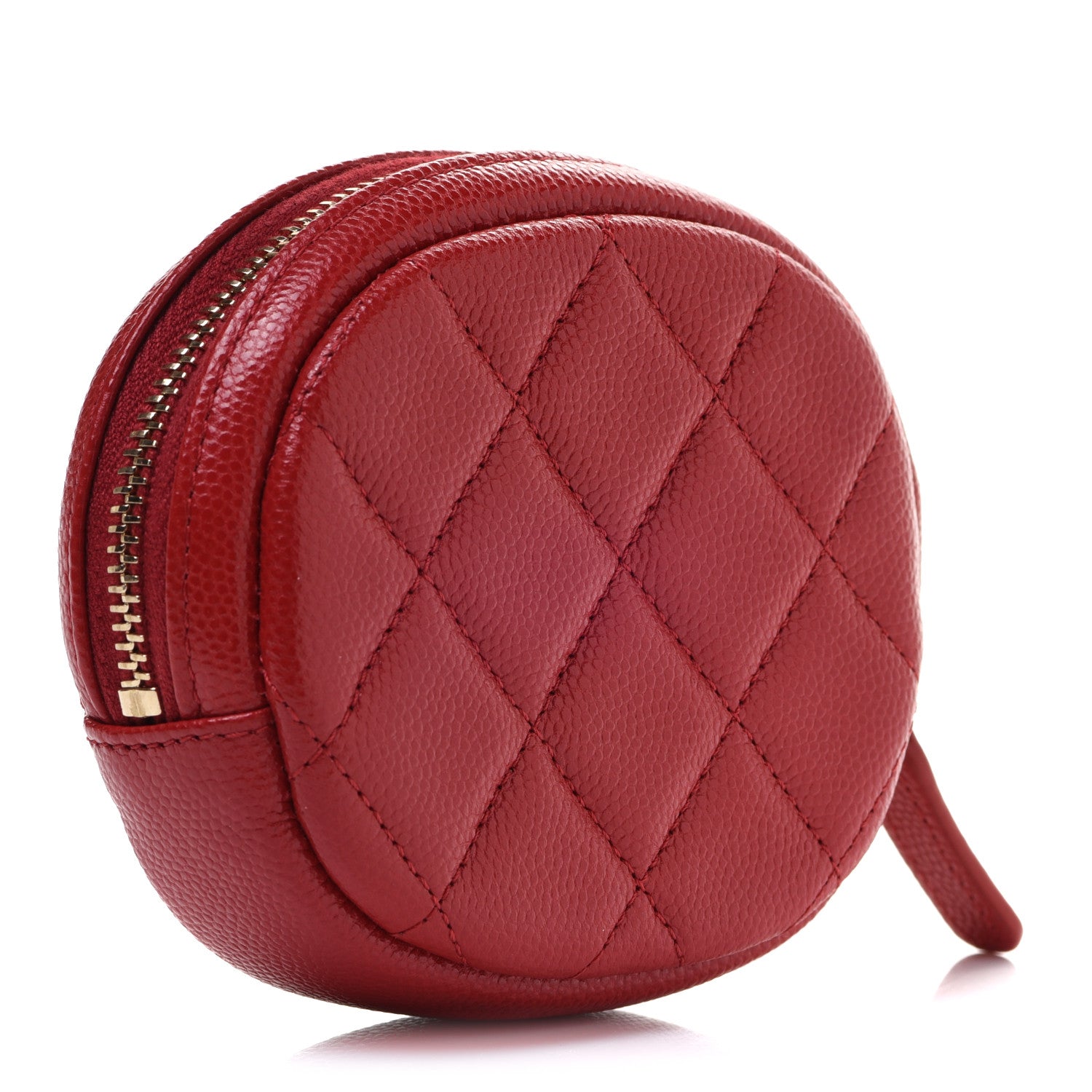 Chanel Caviar Quilted Zip Around Classic Coin Purse Dark Pink 3 of 8