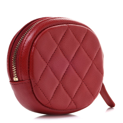 Chanel Caviar Quilted Zip Around Classic Coin Purse Dark Pink 3 of 8