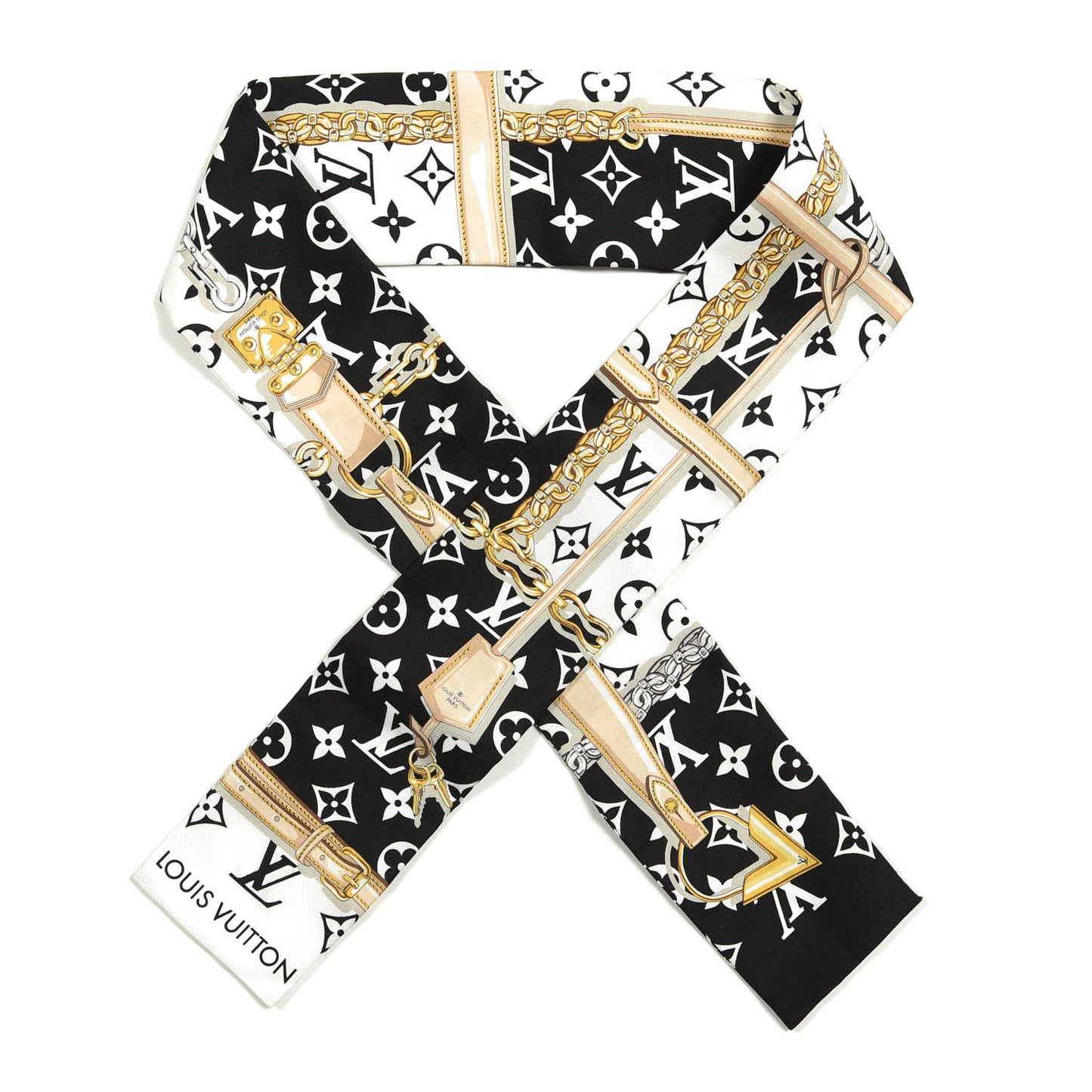 Silk Monogram Confidential Bandeau Black