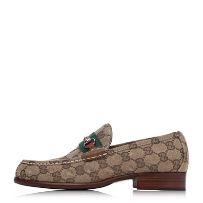 Gucci GG Monogram Web Mens Horsebit Loafers 8 Brown 1 of 4