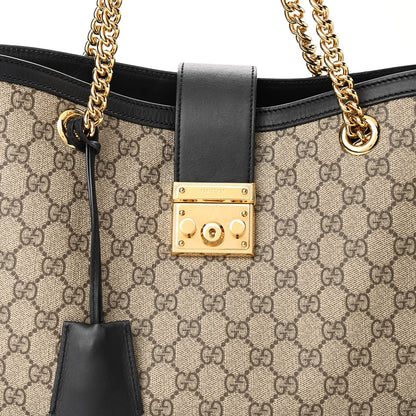 Gucci GG Supreme Monogram Medium Padlock Tote Black 8 of 10