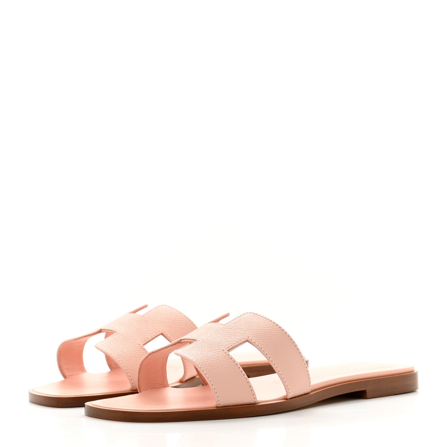 Hermes Epsom Oran Sandals 37 Rose Pale 3 of 9