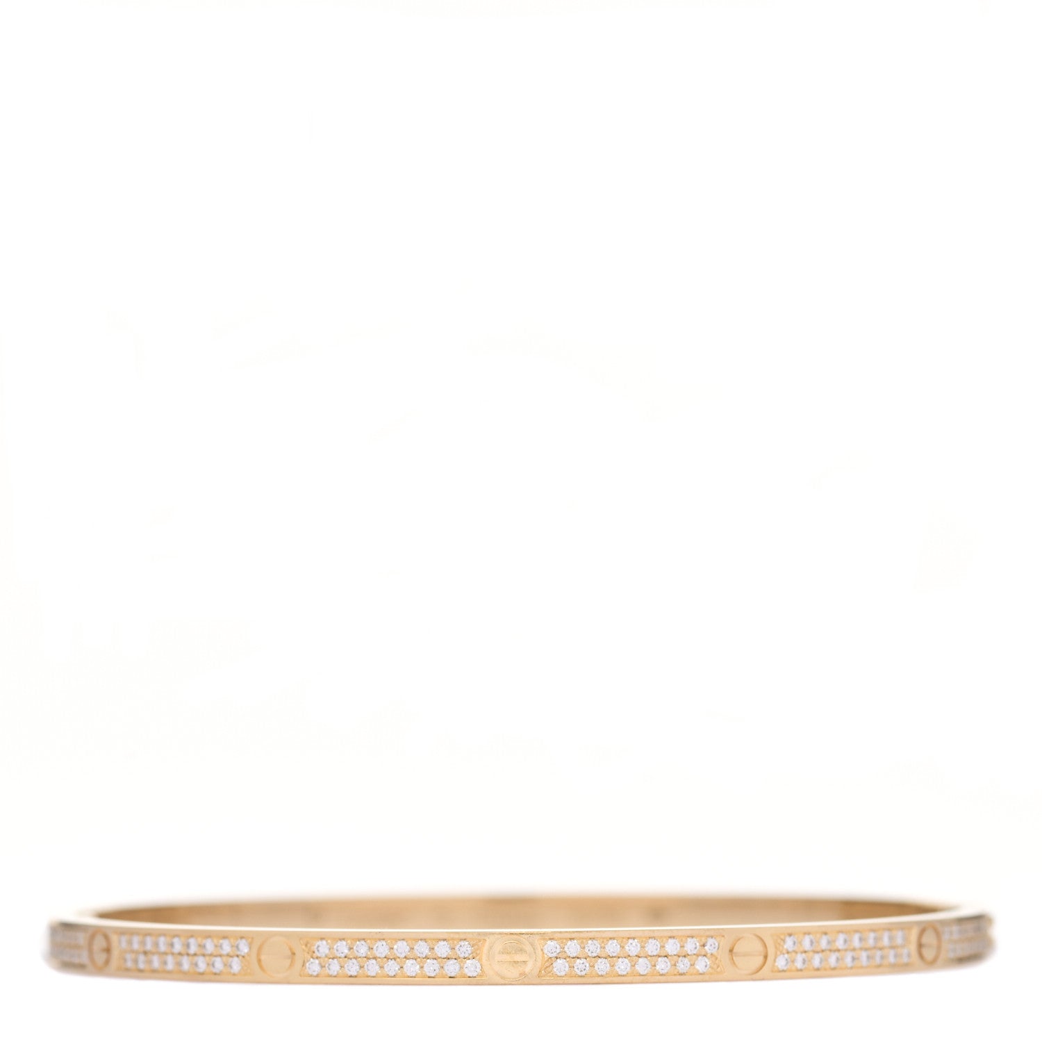 Cartier 18K Yellow Gold Diamond Small LOVE Paved Bracelet 19 1 of 6