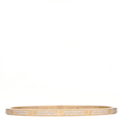 Cartier 18K Yellow Gold Diamond Small LOVE Paved Bracelet 19 1 of 6