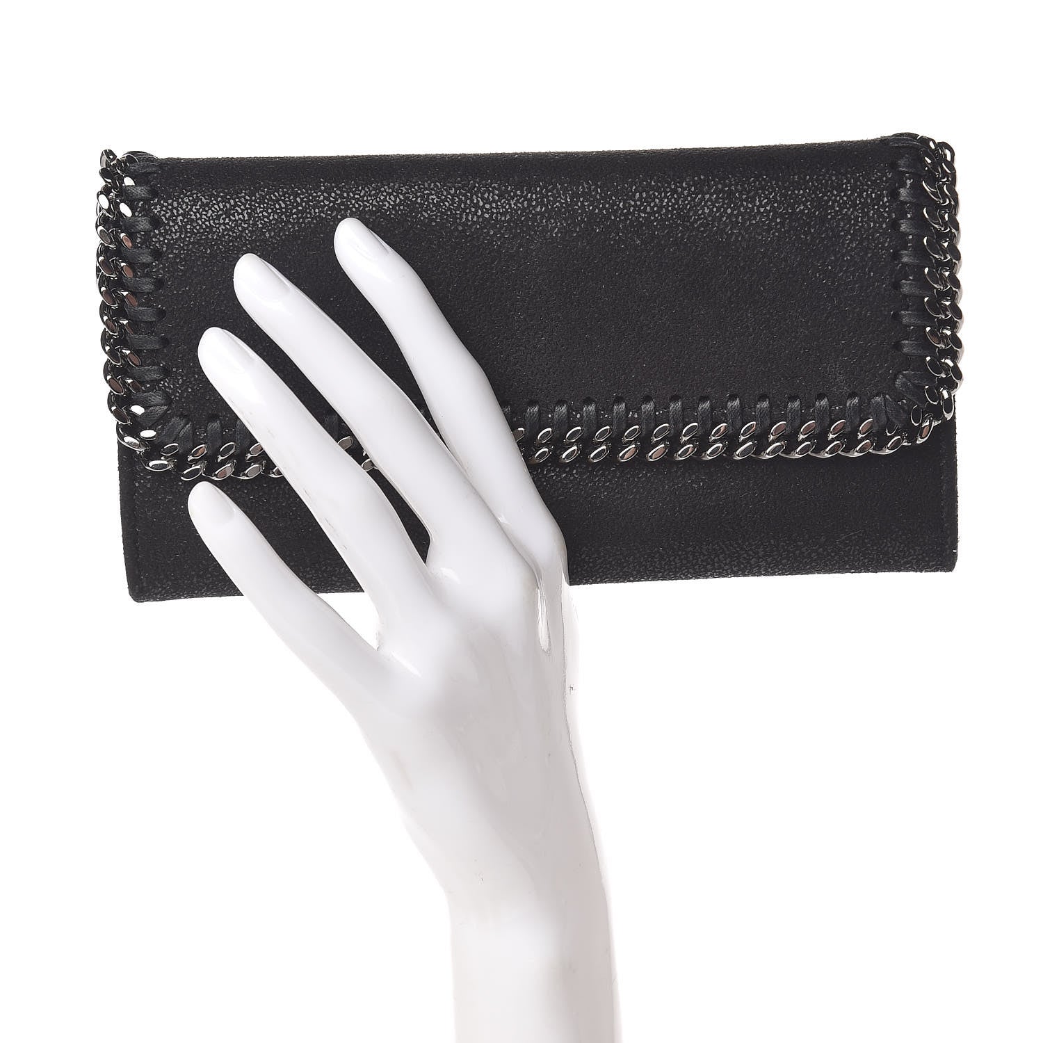 Stella McCartney Shaggy Deer Falabella Flap Wallet Black 2 of 11