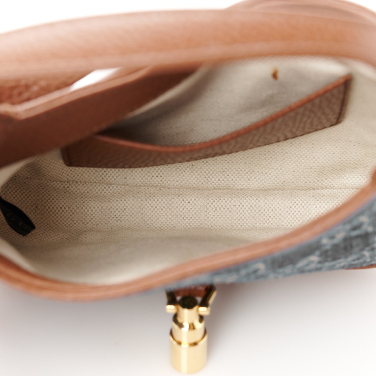 New Denim GG Monogram Calfskin Mini Jackie 1961 Hobo Blue Tea Cuir