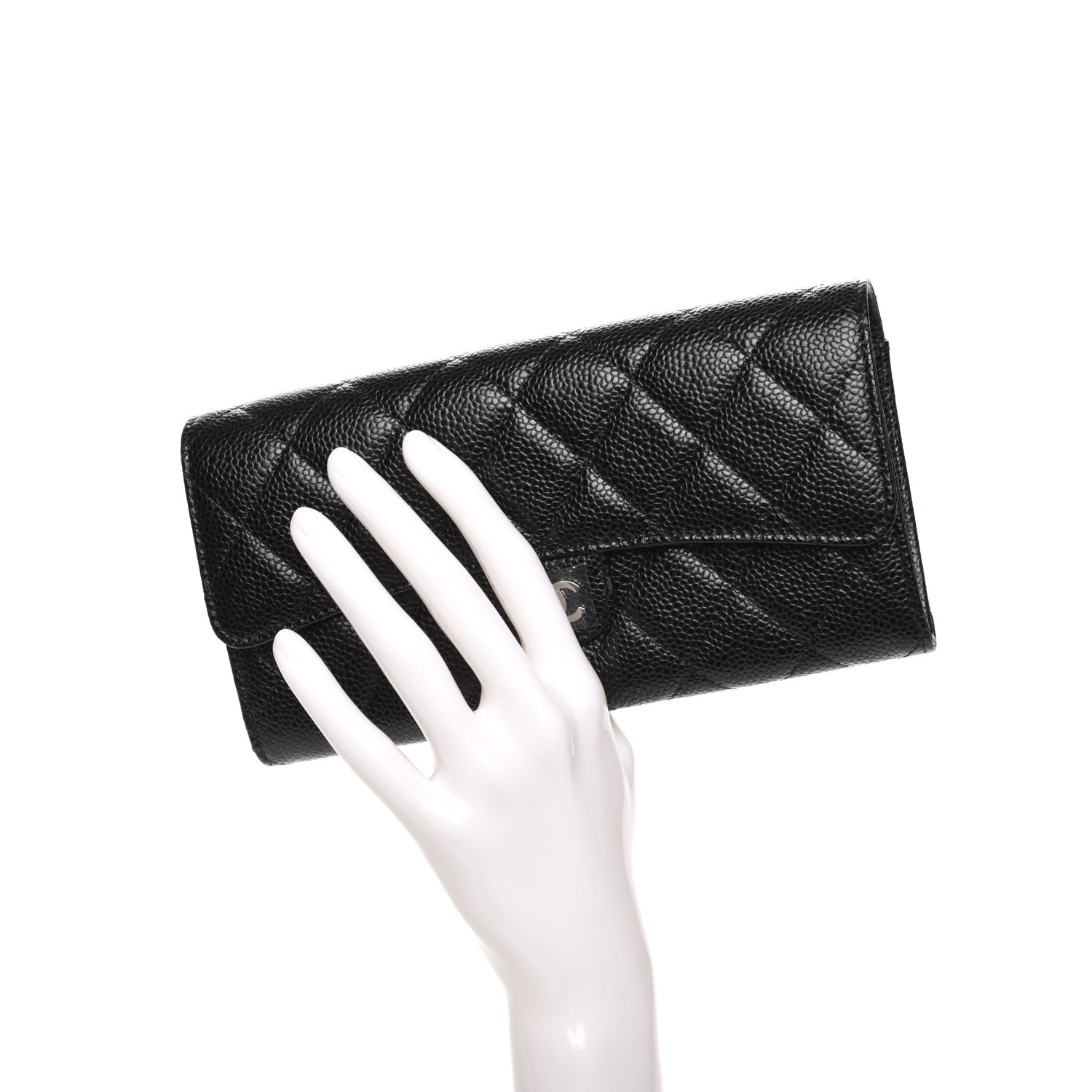 Chanel Caviar Quilted Large Flap Wallet Black 2 of 8