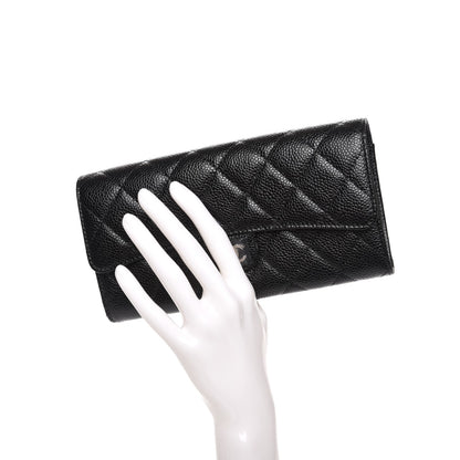 Chanel Caviar Quilted Large Flap Wallet Black 2 of 8