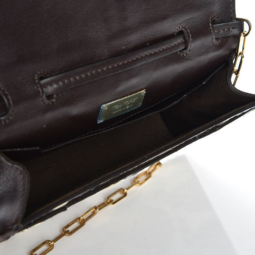 Tom Ford Python Sedgwick Zip Clutch Bag Neutral 5 of 5