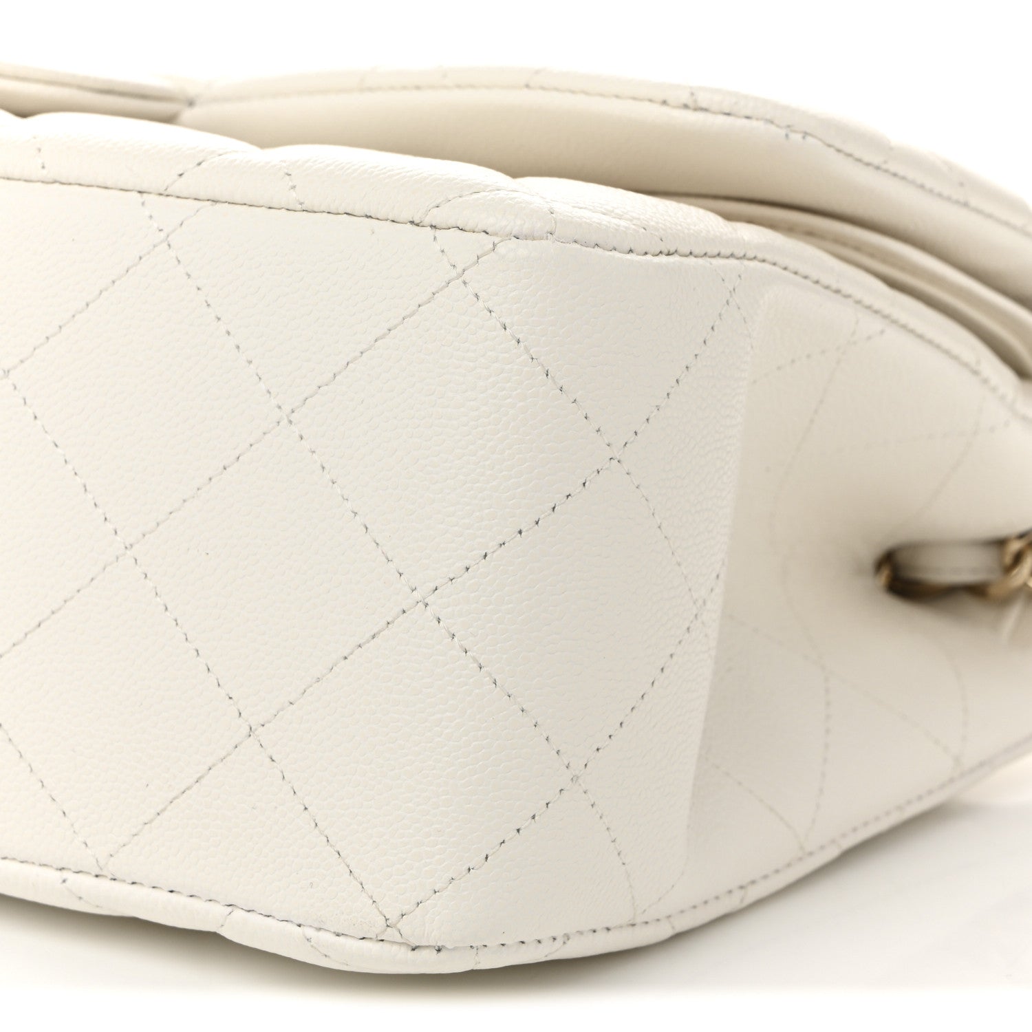 Chanel Caviar Quilted Jumbo Double Flap White 10 of 11