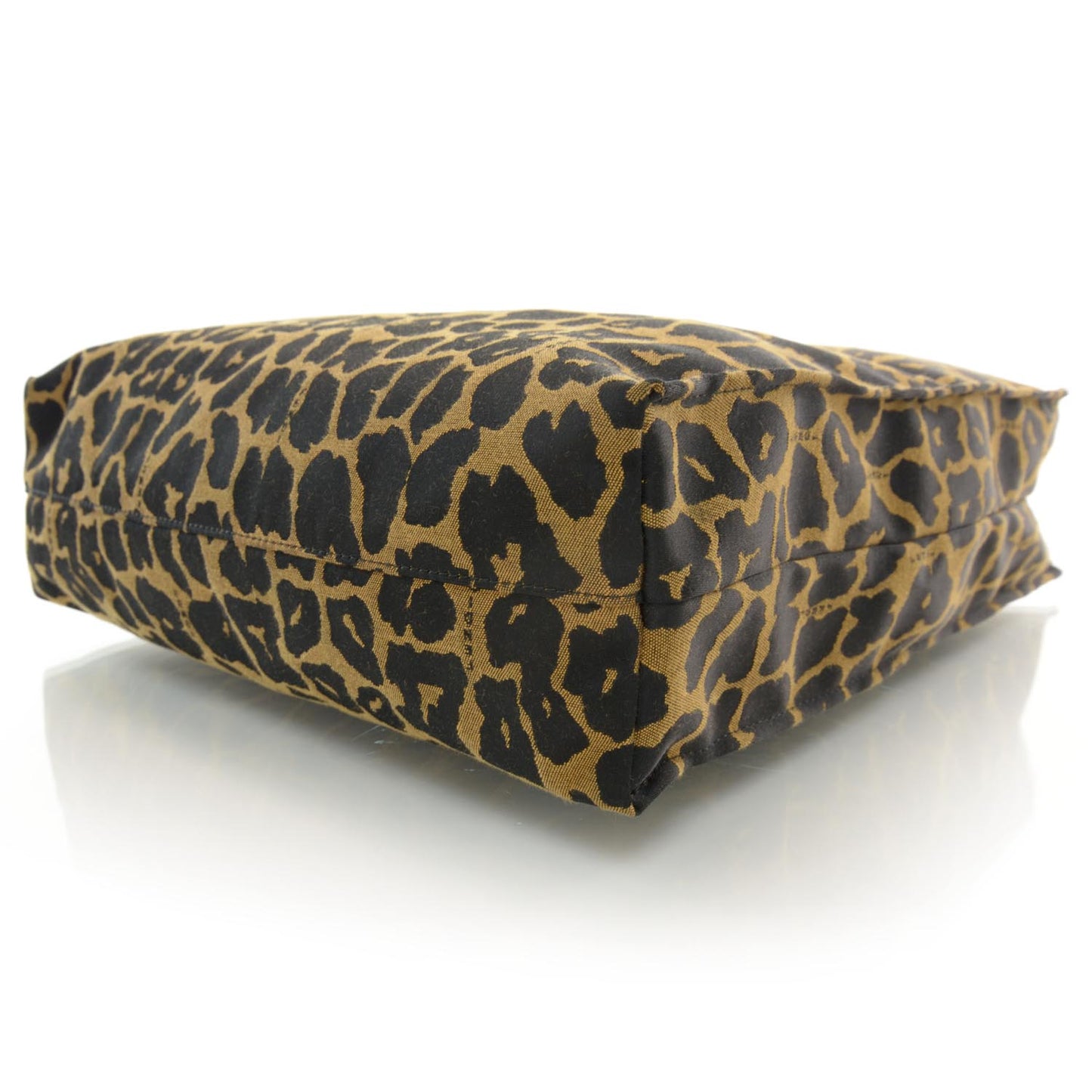 Jacquard Leopard Print Shopping Tote Brown