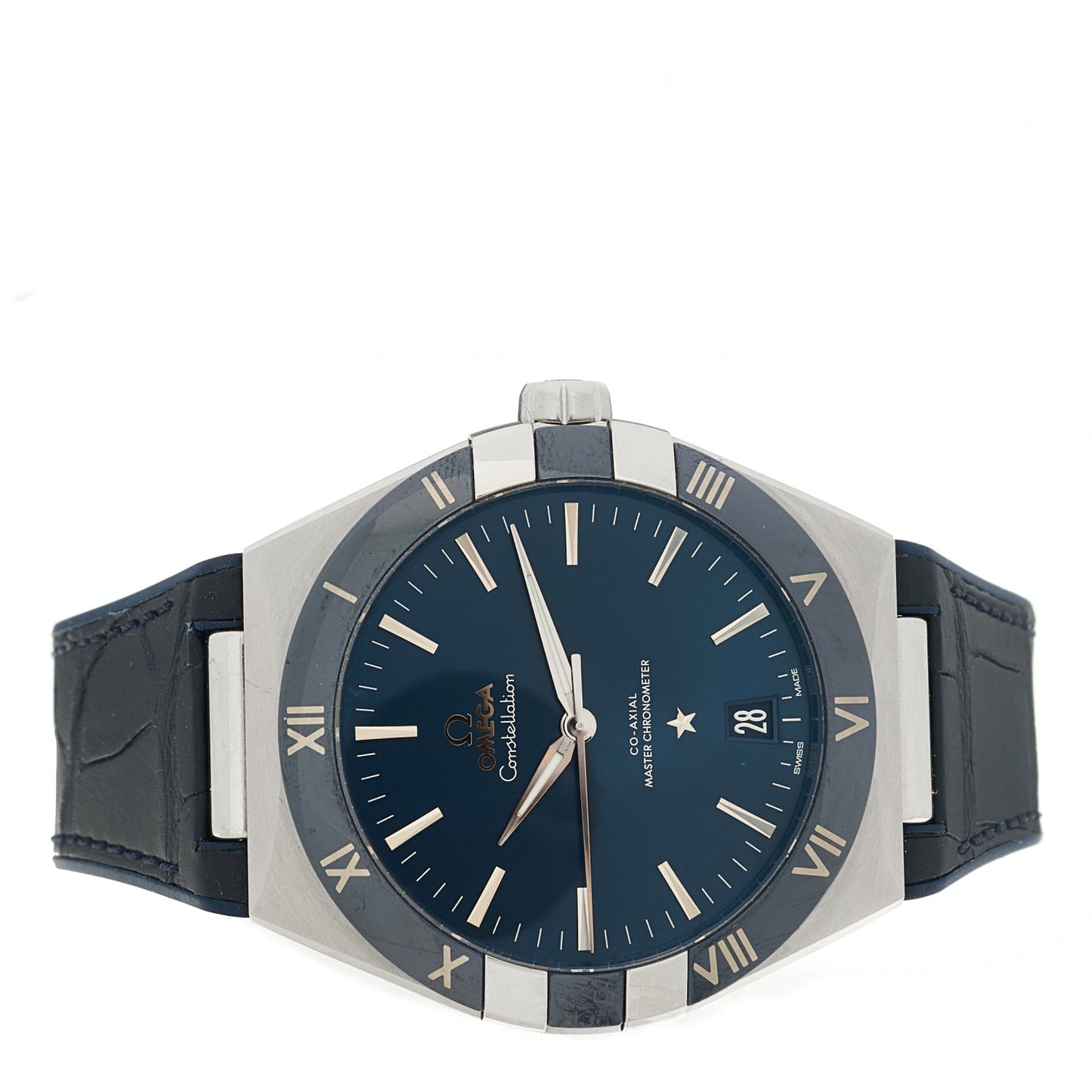 Stainless Steel Alligator 41mm Constellation Co-axial Master Chronometer Automatic Watch Blue 131.33.41.21.03.001