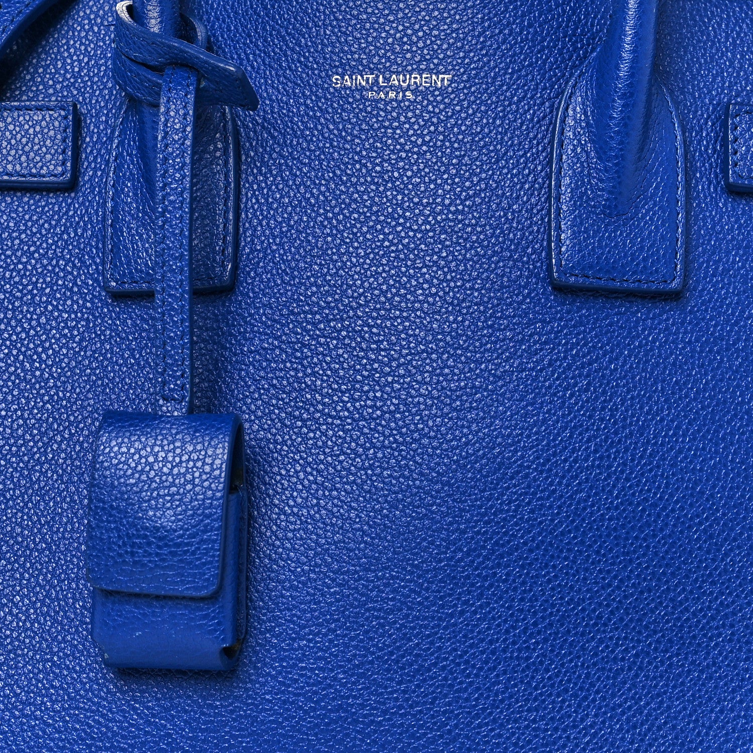 Saint Laurent Grained Calfskin Baby Sac De Jour Cobalt Blue 8 of 11