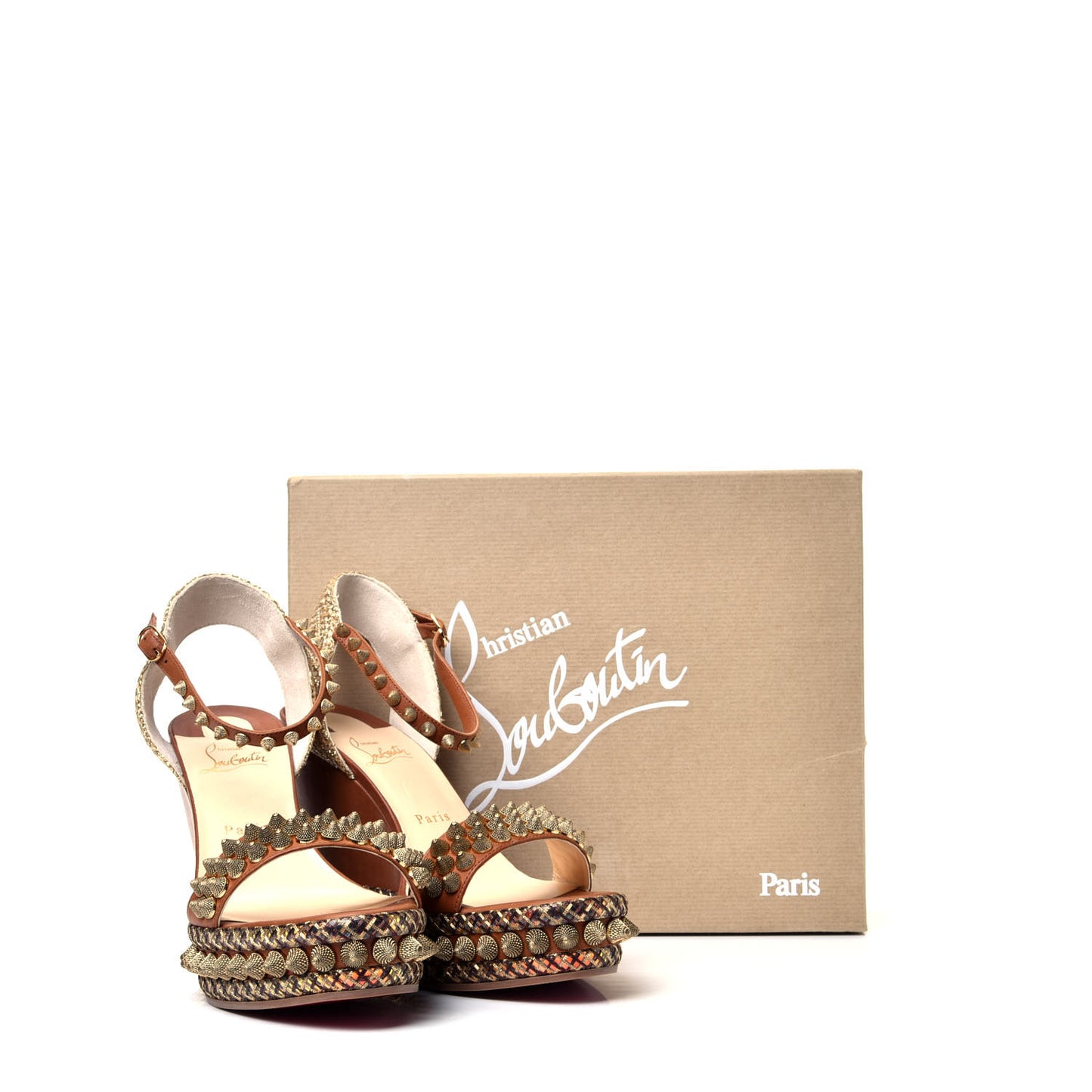 Calfskin Cordorella 110 Wedge Sandals 41 Version Cuoio