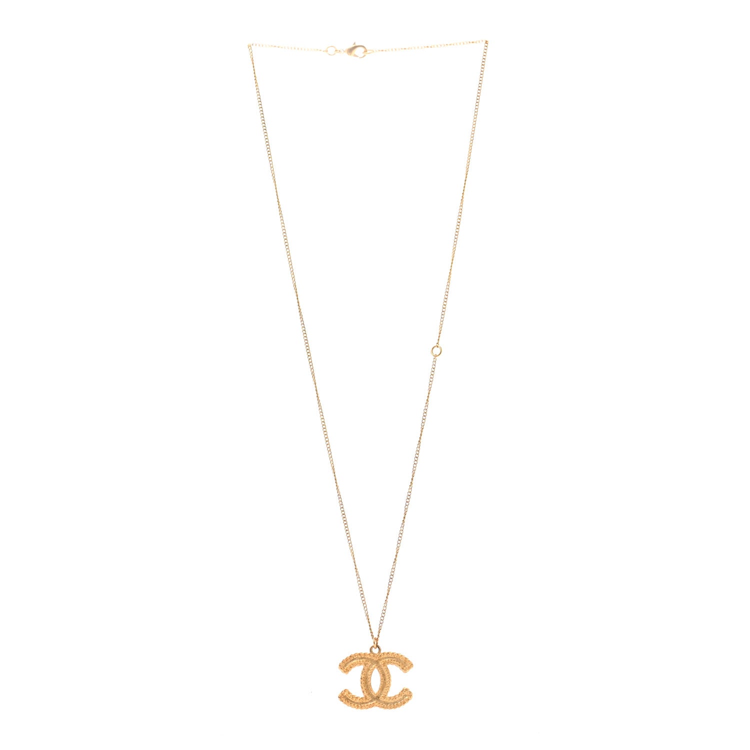 Chanel CC Necklace Matte Gold 3 of 5