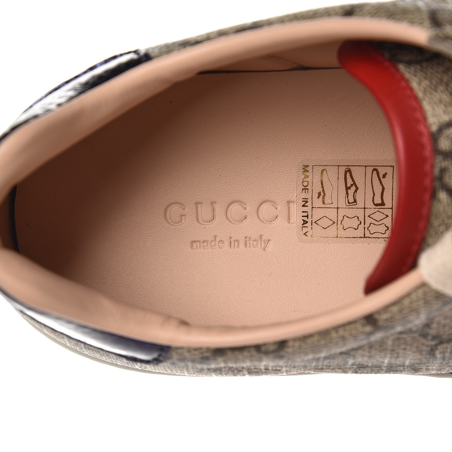GG Supreme Monogram Ace Low-Top Sneaker 37 Beige