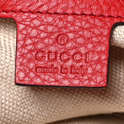 Gucci Pebbled Calfskin Medium Soho Chain Shoulder Bag Tabasco Red 6 of 11