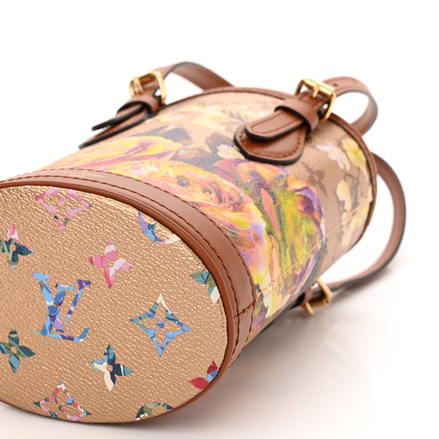 Metallic Monogram LV Garden Nano Bucket Bag Gold
