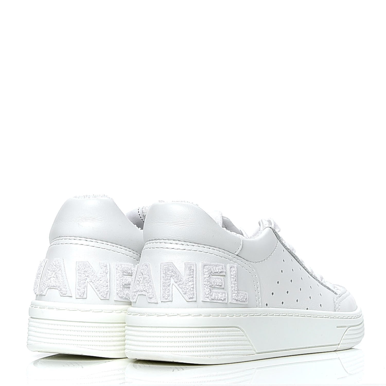 Chanel Calfskin Womens Logo Sneakers 35 White 3 of 6