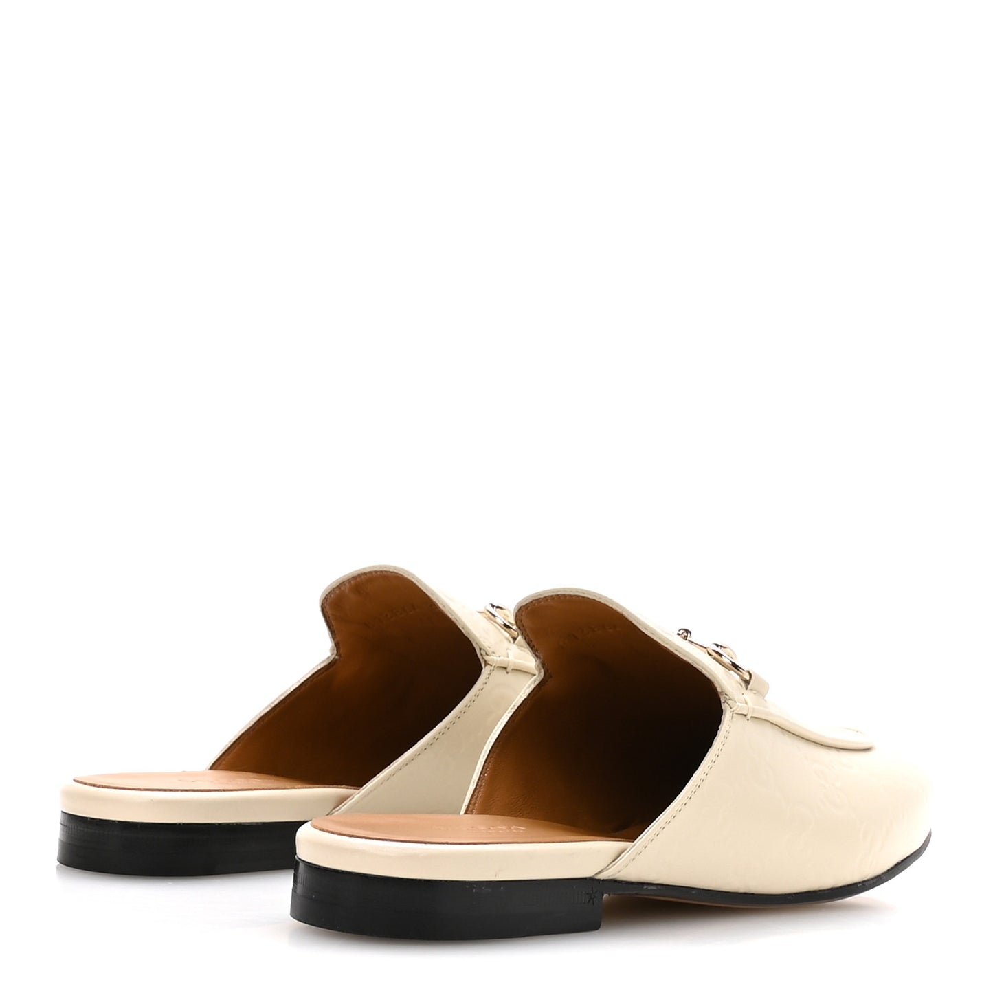Glamour Calfskin Guccissima Womens Princetown Slippers 37.5 Mystic White