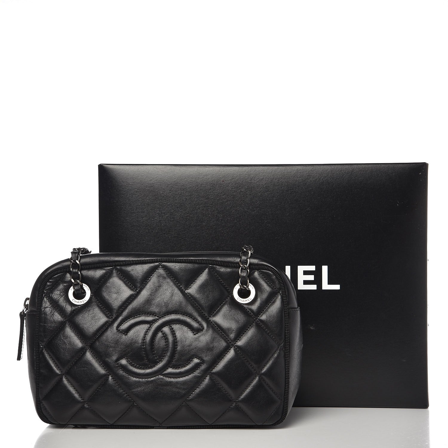 Chanel Calfskin Quilted Small Ballerine Camera Case Black 8 of 8