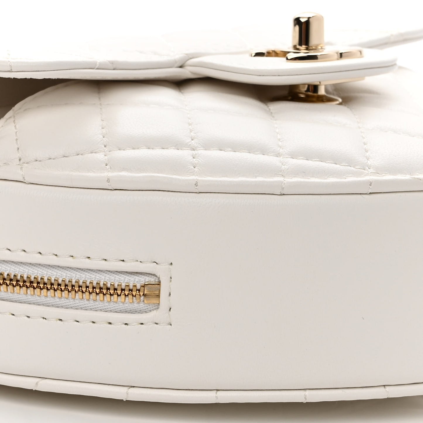 Lambskin Quilted CC In Love Heart Bag White