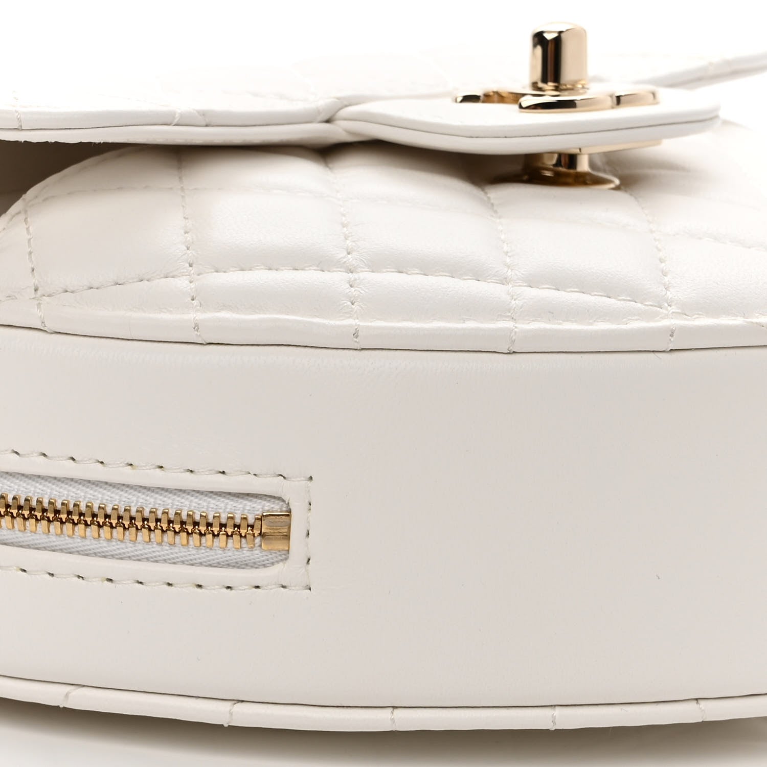 Chanel Lambskin Quilted CC In Love Heart Bag White 9 of 11