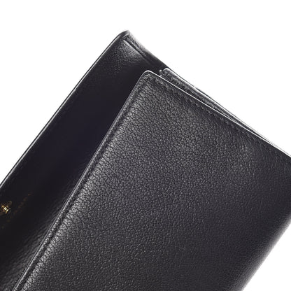 Chanel Goatskin Camellia Embossed Flap Wallet Black 11 of 15