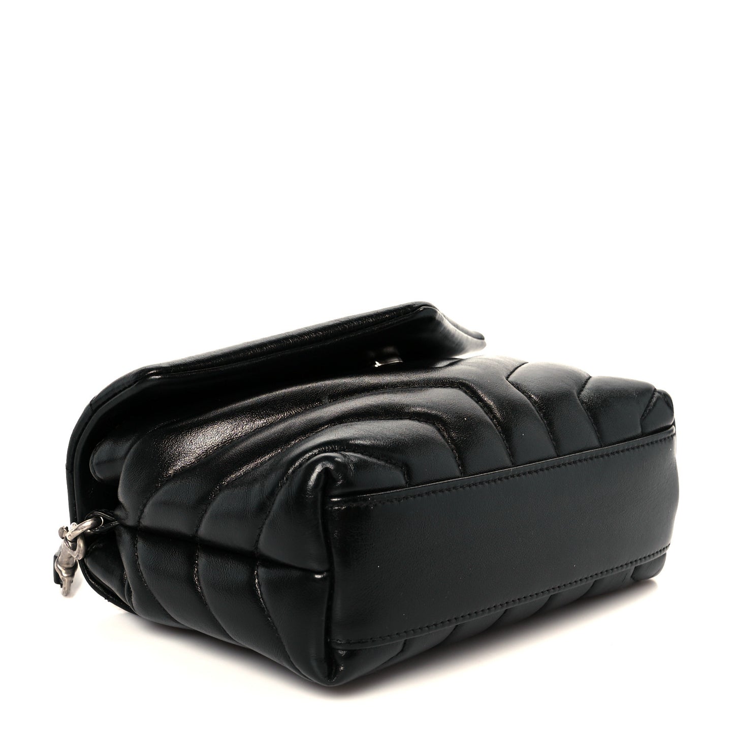 Calfskin Y Quilted Monogram Toy Loulou Crossbody Bag Black