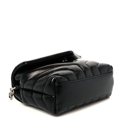 Saint Laurent Calfskin Y Quilted Monogram Toy Loulou Crossbody Bag Black 4 of 12