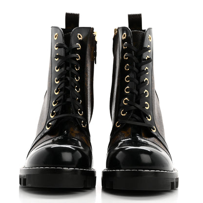 Louis Vuitton Patent Calfskin Monogram Star Trail Ankle Boots 39 Black 2 of 9