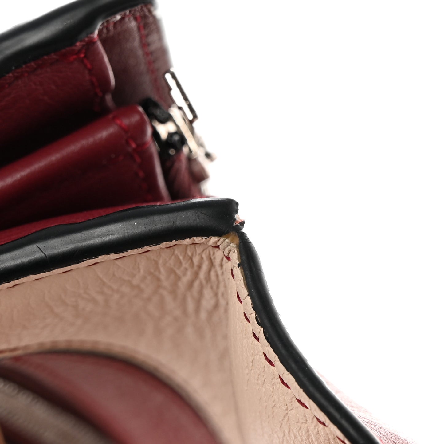 Calfskin Puzzle Continental Wallet Wine Garnet