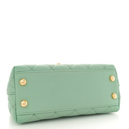 Chanel Caviar Quilted Extra Mini Coco Chain Handle Flap Light Green 4 of 12